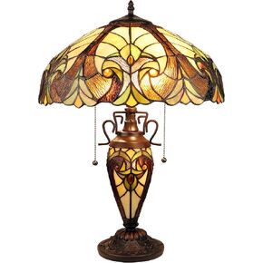 Chloe Lighting Liaison Victorian-Style Antique Dark Bronze 3 Light Double Lit Table Lamp 16" Wide in Saudi Arabia