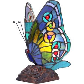 Chloe Lighting Kacy 1 Tiffany-Style 1 Light Butterfly Accent Table Lamp 10" Tall in Saudi Arabia