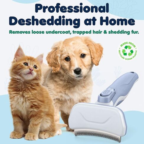 Formit Craft Premium Pet Deshedding Tool –Small Professional Self-Cleaning Undercoat Brush for Dogs & Cats – Advanced Dual-Depth Stainless Steel Grooming Blade with One-Click Hair Release Button in Saudi Arabia