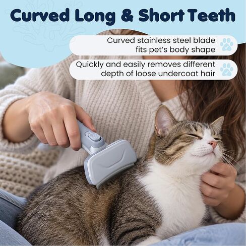 Formit Craft Premium Pet Deshedding Tool –Small Professional Self-Cleaning Undercoat Brush for Dogs & Cats – Advanced Dual-Depth Stainless Steel Grooming Blade with One-Click Hair Release Button in Saudi Arabia