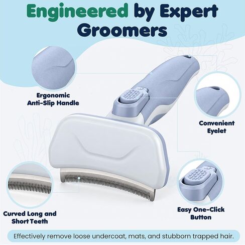 Formit Craft Premium Pet Deshedding Tool –Small Professional Self-Cleaning Undercoat Brush for Dogs & Cats – Advanced Dual-Depth Stainless Steel Grooming Blade with One-Click Hair Release Button in Saudi Arabia