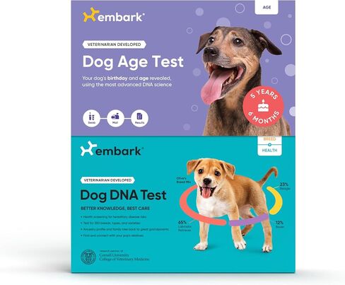 Embark Breed + Health Dog DNA Test & Dog Age Test Bundle - Discover Breed, Ancestry, Relatives, Genetic Health, Traits, and Birthday in Saudi Arabia