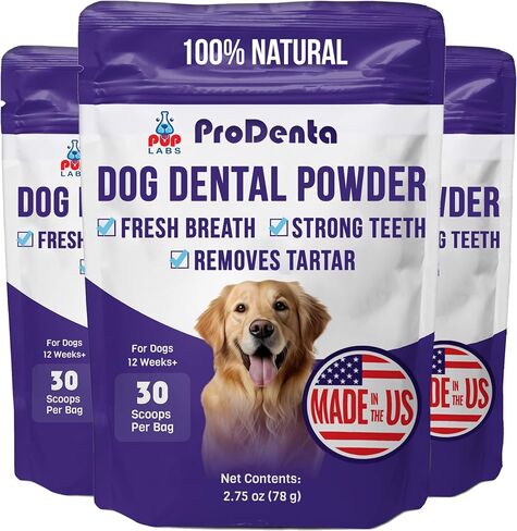 Pup Labs ProDenta Fresh Breath for Dogs, All-Natural Dog Breath Freshener, Dog Dental Powder Made in USA, 30 Servings in Saudi Arabia