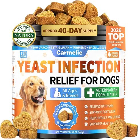 Yeast Infection Treatment for Dogs 200 Chew, Itch Ear Paw Skin Coat Support in Saudi Arabia