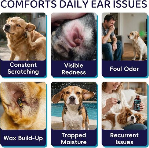 Dog Ear Cleaner, Natural Ear Drops for Dogs, 60-Day Servings in Kuwait