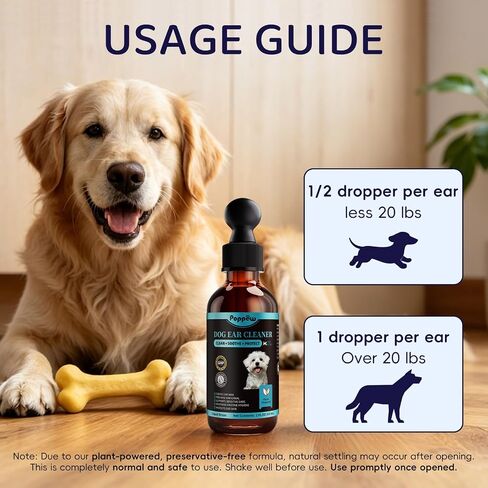 Dog Ear Cleaner, Natural Ear Drops for Dogs, 60-Day Servings in Kuwait