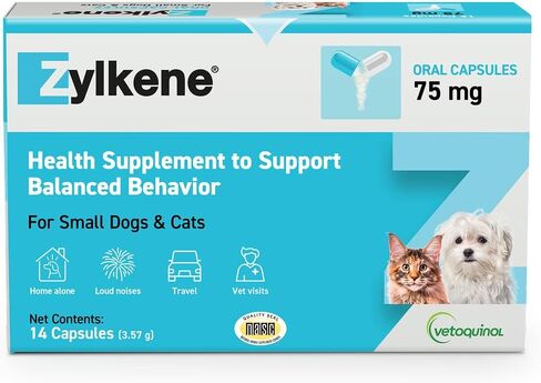 Vetoquinol Zylkene, Calming Capsules for Small Dogs & Cats, 14 Capsules in Kuwait