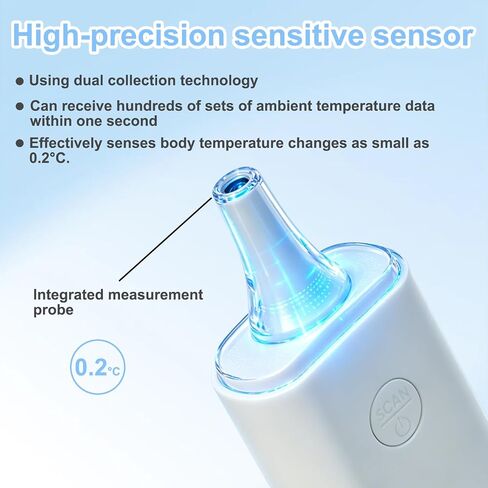 Pet Ear Thermometer, Non-Contact Infrared Temperature Measuring Device with Charging Base, Large Bright LED Screen Accurate Fast Reading Digital Thermometer for Dogs Cats Pets (White) in Kuwait