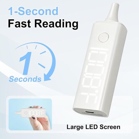 Digital Ear Pet Thermometer for Dogs and Cats, 1 Second Non-Contact, Rechargeable, LED Display, Fever Detection, Accurate Canine and Feline Temperature Reading in Saudi Arabia