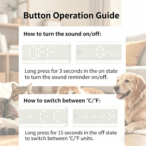 Digital Ear Pet Thermometer for Dogs and Cats, 1 Second Non-Contact, Rechargeable, LED Display, Fever Detection, Accurate Canine and Feline Temperature Reading in Saudi Arabia