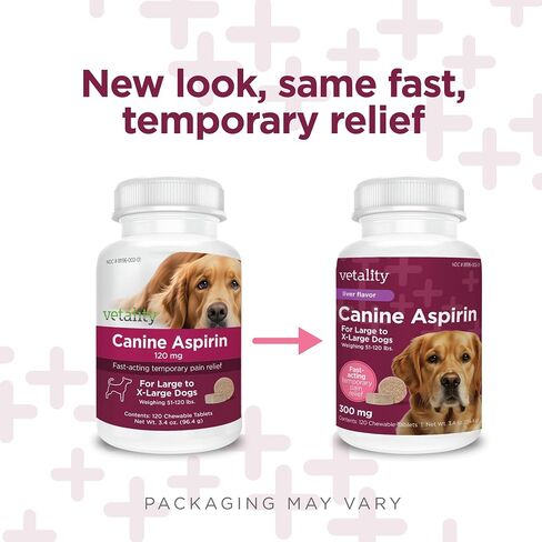 Vetality Canine Aspirin, Fast Pain Relief for Small to Medium Dogs, 75 ct in Kuwait