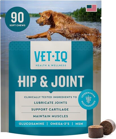 VetIQ Glucosamine Hip & Joint Chews for Dogs, MSM & Krill, 180 Count in Saudi Arabia
