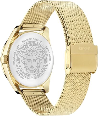 Versace Womens Gold 38 mm V-Circle Medusa Watch VE8103821 in Saudi Arabia