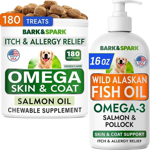 Omega 3 for Dogs - Fish Oil for Skin & Coat Health, Itch & Allergy Support in Kuwait