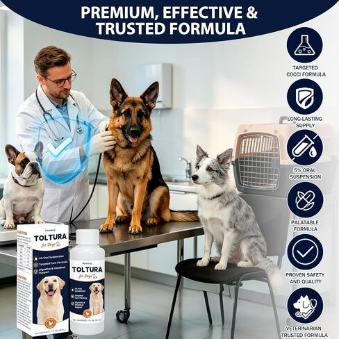 Toltura for Dogs, Oral Suspension for Puppies & Dogs, Supports Digestive Balance and Intestinal Wellness, Pet Care Solution with Chicken Flavor, 1 fl oz in Kuwait