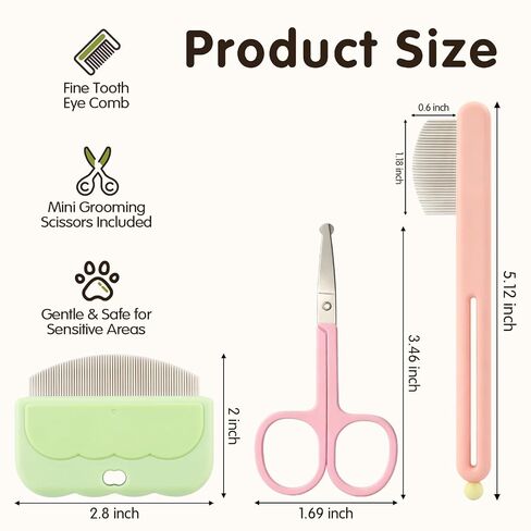 3 Pack Dog Eye Combs, Stainless Steel Tear Stain Remover Tool for Pet Cats in Saudi Arabia