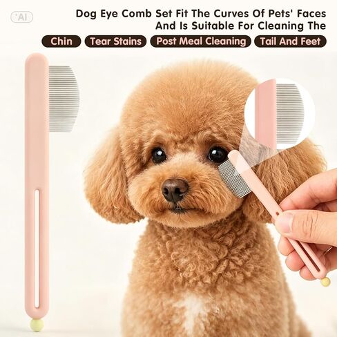 3 Pack Dog Eye Combs, Stainless Steel Tear Stain Remover Tool for Pet Cats in Saudi Arabia