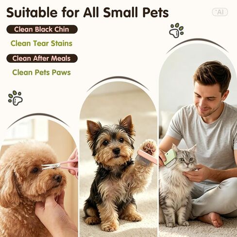 3 Pack Dog Eye Combs, Stainless Steel Tear Stain Remover Tool for Pet Cats in Saudi Arabia