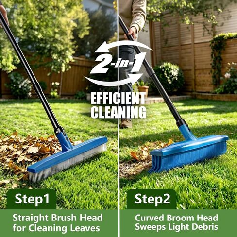 Gardtech 2-in-1 Artificial Turf Rake Brush for Grass Blue in Kuwait