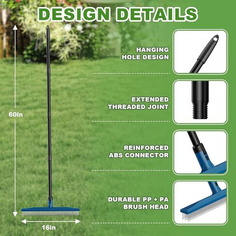 Gardtech 2-in-1 Artificial Turf Rake Brush for Grass Blue in Kuwait