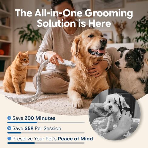 Dog Grooming Vacuum, 6-in-1 Pet Grooming Kit with Nail Grinder in Saudi Arabia