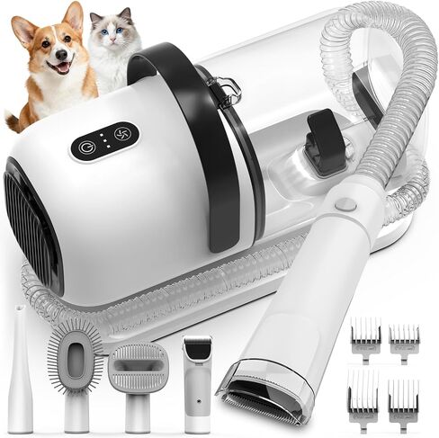 FIXR Dog Grooming Vacuum, All-in-One Pet Grooming Kit with Hair Clipper & Shedding Brush, Low Noise 12,000Pa Dog Hair Remover Vacuum, Pet Groomer Set with Cleaning Brushes, PG01 in Saudi Arabia