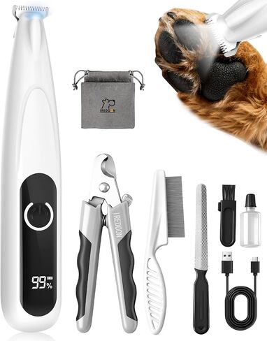 IREDOON Dog Paw Trimmer with LED Light, 8PCS Grooming Kit for Dogs & Cats in Kuwait