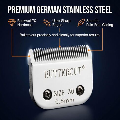 Geib Buttercut Detachable Replacement Dog Clipper Blade - Size-30, Stainless Steel Long-Lasting Sharp Edges, 1/50-Inch Length, Compatible with Andis A5, Oster A5, Wahl KM10, Size-30 Dog Grooming Blade in Saudi Arabia