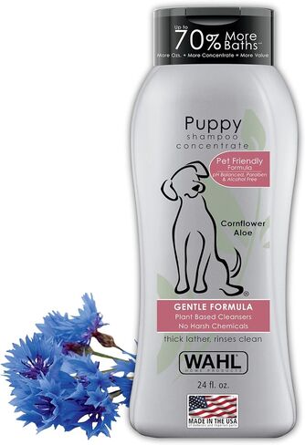 Wahl USA Gentle Puppy Shampoo for Pets – Cornflower Scent for Grooming Dirty Dogs - 24 Oz - Model 820002A in Kuwait
