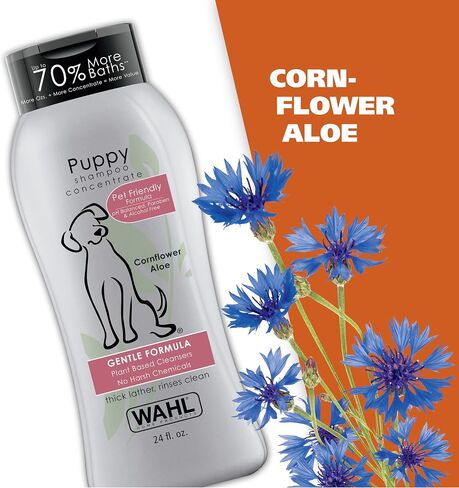 Wahl USA Gentle Puppy Shampoo for Pets – Cornflower Scent for Grooming Dirty Dogs - 24 Oz - Model 820002A in Kuwait