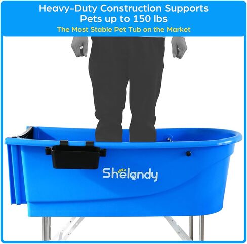 SHELANDY 45" Pet Grooming Bathtub Dog Wash Station | Heavy Duty Bathing Tub (Bathtub & Stairs Combo) in Saudi Arabia