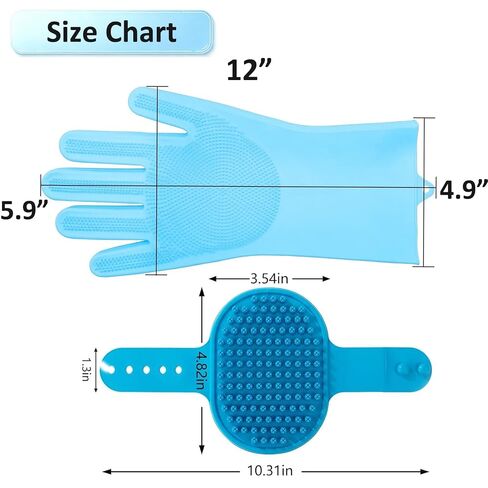 Dog Grooming Gloves, Dog Washing Gloves Bathing Cat Brush Pet-Showerheads in Kuwait
