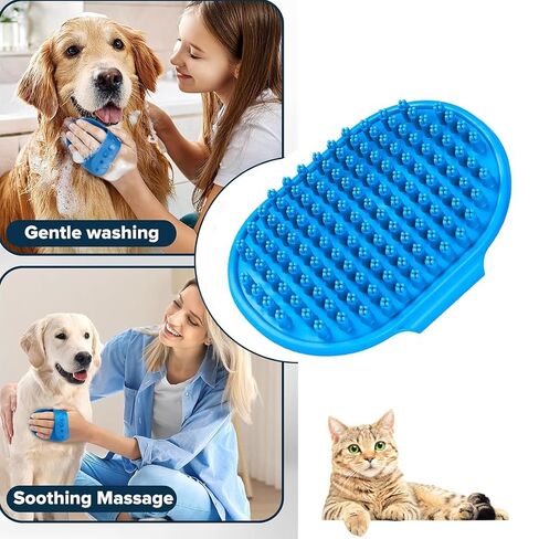 Dog Grooming Gloves, Dog Washing Gloves Bathing Cat Brush Pet-Showerheads in Kuwait