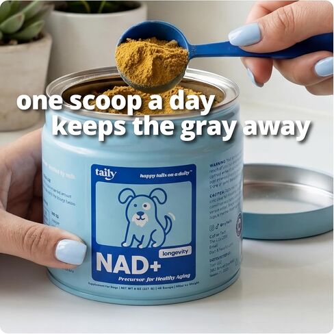 Taily NAD for Dogs – Daily Longevity Supplement – Supports Cellular Energy, Healthy Aging, Brain & Heart Function – Nicotinamide Riboside Precursor for Dogs – NAD+, Vet-Formulated, Made in USA in Kuwait