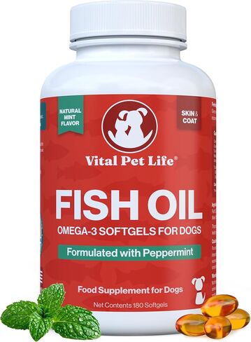 Fish Oil for Dogs, Minty Fresh Breath, Healthy Skin & Coat, EPA DHA in Kuwait
