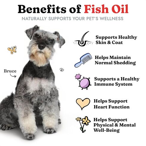 Fish Oil for Dogs, Minty Fresh Breath, Healthy Skin & Coat, EPA DHA in Kuwait