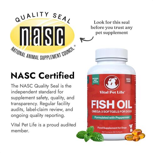 Fish Oil for Dogs, Minty Fresh Breath, Healthy Skin & Coat, EPA DHA in Kuwait
