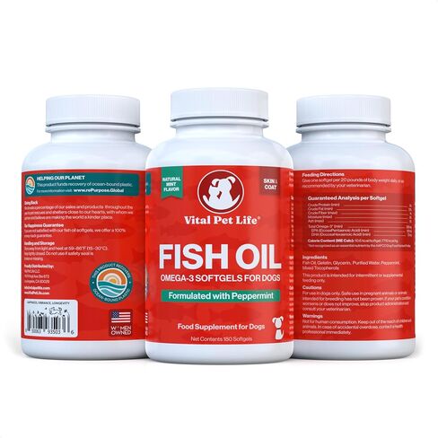 Fish Oil for Dogs, Minty Fresh Breath, Healthy Skin & Coat, EPA DHA in Kuwait