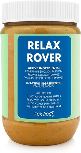 Relax Rover Buddy Budder (Stress + Anxiety), 100% Natural Dog Peanut Butter, Dog Supplment, Made in USA 17oz in Kuwait