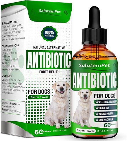 Dog Antibiotics for Infections, Cough, & Itching | Natural Antibiotics for Dogs for All Ages to Promote Wound Healing | Dog UTI Treatment and Tooth Infection Treatment | Chicken Flavor | 2 Oz in Saudi Arabia