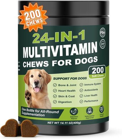 24-in-1 Dog Vitamins and Supplements 200 Ct Daily Multivitamin for Dogs in Kuwait