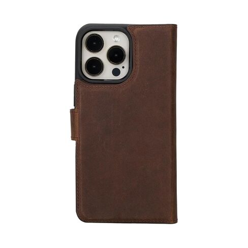 VENOULT Wallet Case for iPhone 14 Plus 6.7", MAgnetic Detachable Compatible with Magsafe, Genuine Leather 2 in 1 Folio Case for Man or Women, Vintage Brown in Saudi Arabia