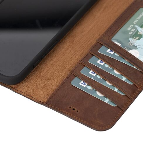 VENOULT Wallet Case for iPhone 14 Plus 6.7", MAgnetic Detachable Compatible with Magsafe, Genuine Leather 2 in 1 Folio Case for Man or Women, Vintage Brown in Saudi Arabia