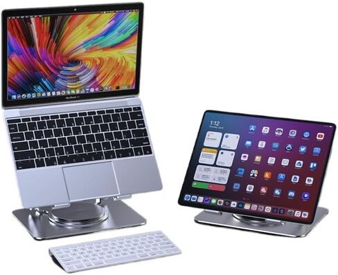 Desk Laptop Stand, Adjustable Computer Stand with 360° Swivel Base, Ergonomic, Foldable Portable Laptop Stand, Fits MacBook/All Laptops Under 16 Inches in Kuwait
