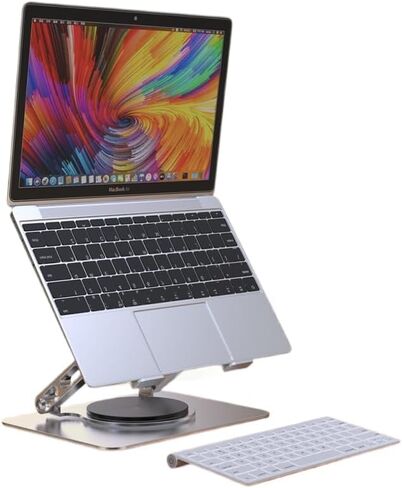 Desk Laptop Stand, Adjustable Computer Stand with 360° Swivel Base, Ergonomic, Foldable Portable Laptop Stand, Fits MacBook/All Laptops Under 16 Inches in Kuwait