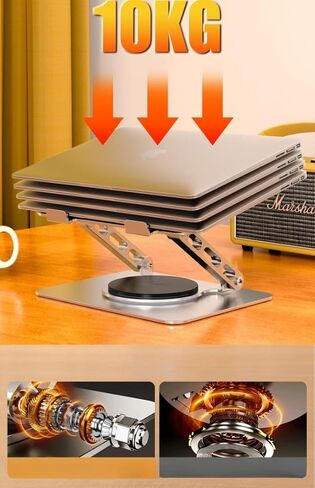 Desk Laptop Stand, Adjustable Computer Stand with 360° Swivel Base, Ergonomic, Foldable Portable Laptop Stand, Fits MacBook/All Laptops Under 16 Inches in Kuwait