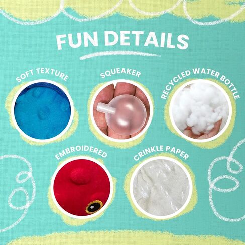 Snugarooz Lil Ocean Buddies Dog Toy Set with Repair Patch – 3 Pack with Crab, Turtle & Frog, Plush & Sustainable – Made from Recycled Water Bottles in Saudi Arabia