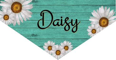 Dog Bandana Over the Collar, Personalized, Includes Collar, Teal and Daisy Custom Pet Bandana, Pet Scarf, New Pet Owner Gift, Choose Size in Kuwait
