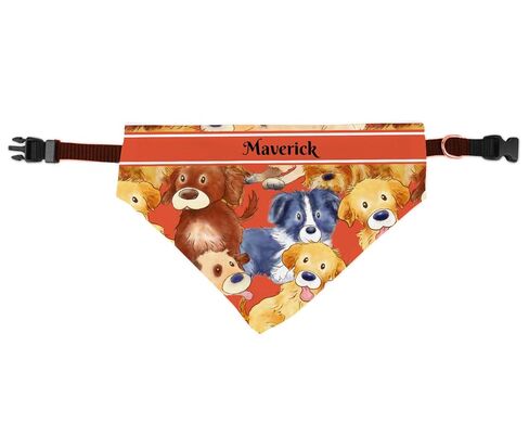 Dog Bandana Over the Collar, Personalized, Includes Collar, Custom Pet Bandana, Personalized Pet Scarf, Pet Owner Gift, New Dog, Choose Size in Kuwait