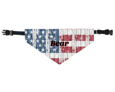 Patriotic Flag Dog Bandana Over the Collar, Personalized, Includes Collar, Custom Pet Bandana, Pet Scarf, New Pet Owner Gift, Choose Size in Kuwait
